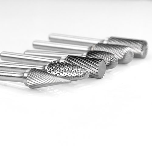 Close-up of a carbide burr with a fully cut head