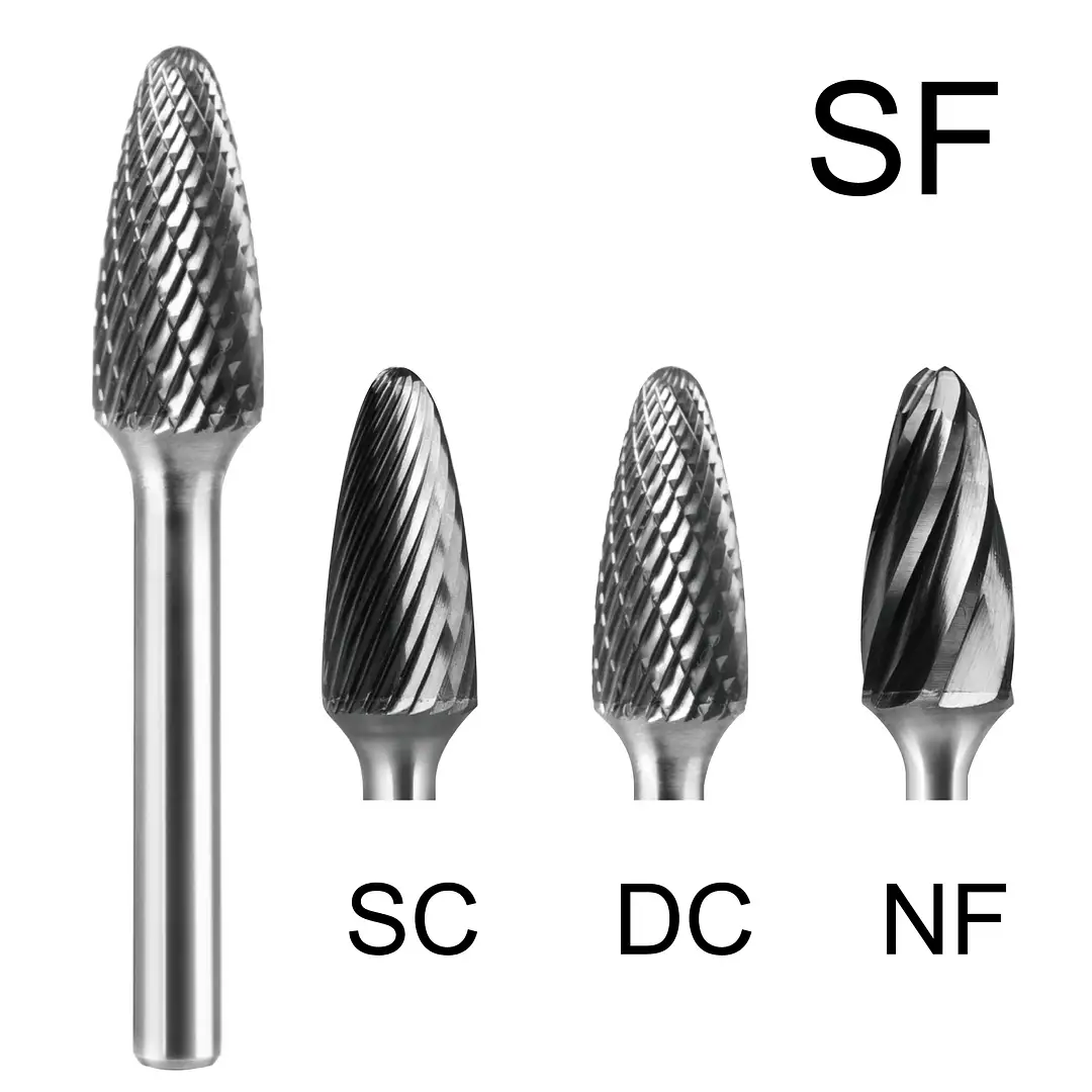 A collection of clean and well-maintained carbide burrs